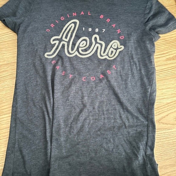aeropostale grey and gold sequence baby tee - Picture 2 of 3